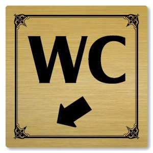 WC vlevo dolů, 118x118mm, zlatá, Nebraska